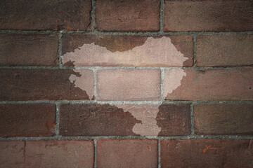 map of basque country on a old brick wall