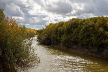 The Nura is a major watercourse of northeast-central Kazakhstan. Korgalzhyn State Nature Reserve, Kazakhstan.