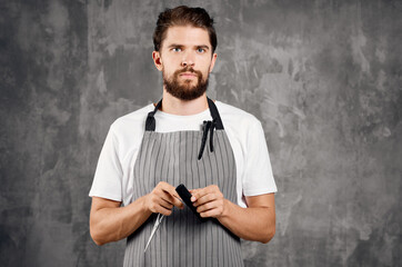 male hairdresser modern hairstyle provision of services