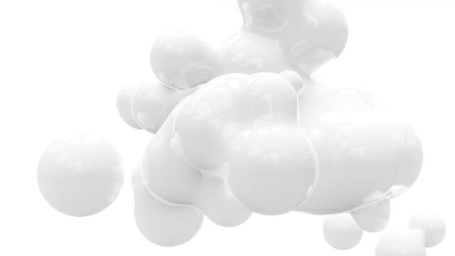 abstrakte 3D Animation mit Kugeln und Fl&uuml;ssigkeit - Loop oder Schleife f&uuml;r Bildschirmschoner