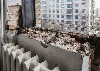 home renovation - old flat during renovation. Russia.