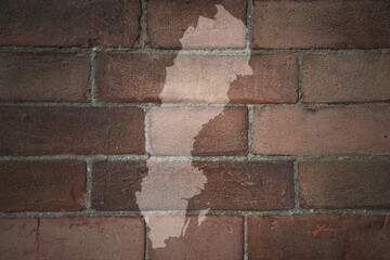 map of sweden on a old brick wall