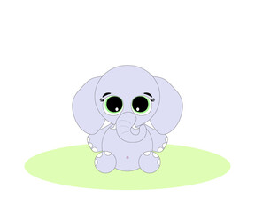 children's illustration with a cartoon elephant