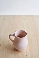 Fototapeta na wymiar handmade ceramic jug made of clay