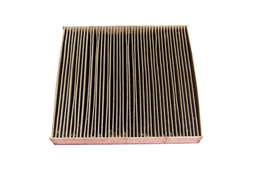 dirty cabin filter insulated on a white background. old used cleaner