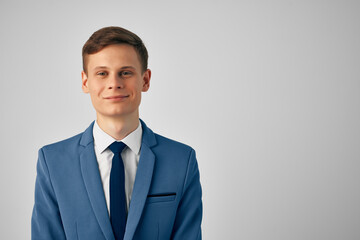 man with a jacket in a tie self-confidence Professional isolated background