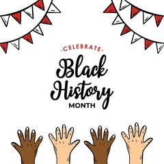 Celebrate black history month african american history celebration illustration