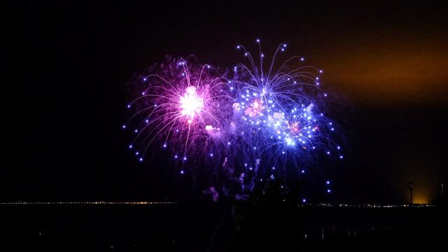 Beautiful fireworks in honor of the 800th anniversary of the city  Nizhny Novgorod
