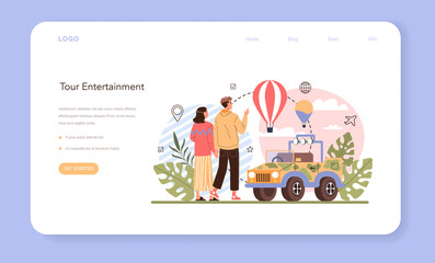 Tour entertainment web banner or landing page. Idea of tourism