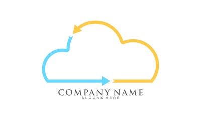 Cloud and recycle illustration vector logo
