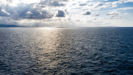 Obraz premium Azure water view at sunset, Crete, Greece