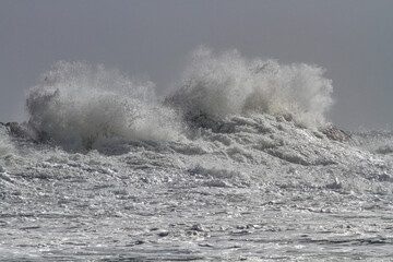 Sea cliffs in a stormy day