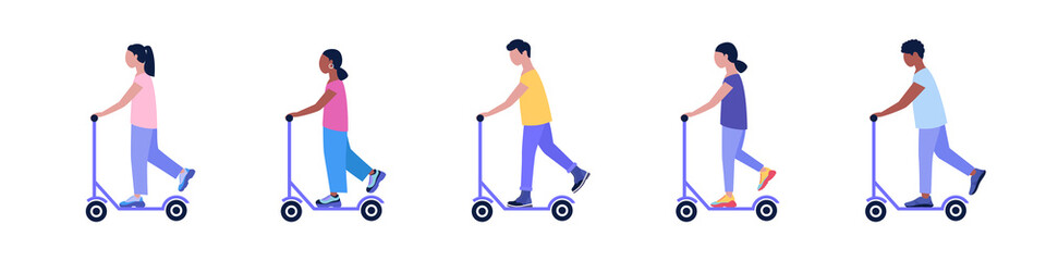 people on scooters