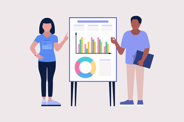 People discuss, analyze  infographic