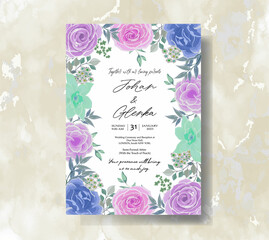 elegant flower on wedding invitation card template