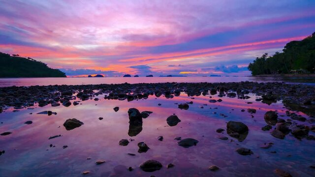 4k timelapse footage,sunset twilight sky, colorful clouds over the sea ,sky explosion ,Pangka beach ,koh samui islands ,surratthani ,thailand 