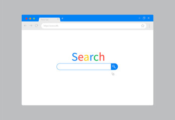 Modern browser mockup for website. Webpage user interface. Internet browser template. Vector illustration.