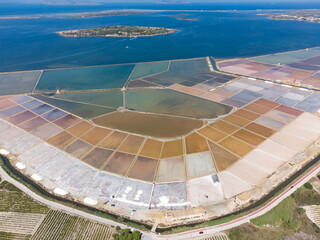 fotografia aerea delle saline di marsala