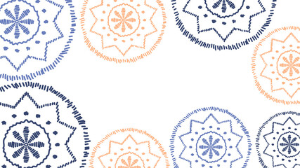 Vector. Perforated color patterns, hand-drawn Papel Picado pattern. Hispanic Heritage Month. Polygonal pattern for web banner, poster, cover, splash, social network. Line sketch.