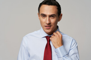 business man in shirt with tie self-confidence official office