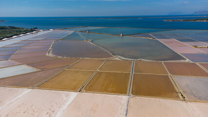 fotografia aerea delle saline di marsala