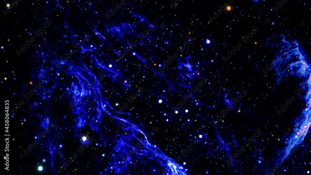 Poster abstract space travel outer space exploration blue cloud nebula sky with sparking gas cloud seamless