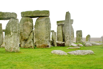 Stonehenge, on an overcast day, Salisbury Plain, Wiltshire, England