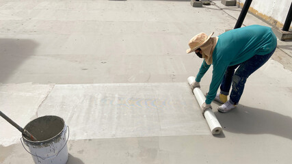 waterproofing on the roof rubber roof or rubber coating © WIROT