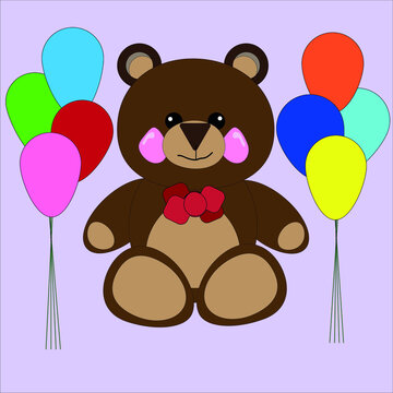 Vector toy icon. Cartoon illustration.Cute Teddy bear