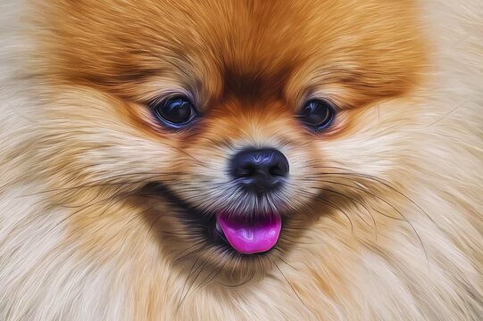 vector illustration of pomeranian dog