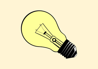 Precise vector illustration of an incandescent light bulb