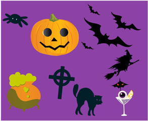 Fototapeta premium Abstract Pumpkin Orange Halloween Day 31 October Party Design with Bat Black