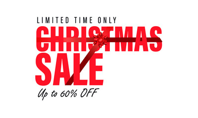 Christmas Sale Poster Design Template with Discount Tag. christmas shopping concept.