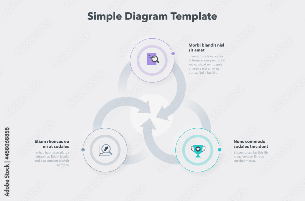 Leinwandbilder simple business diagram with three steps. easy to use for your design or presentation.