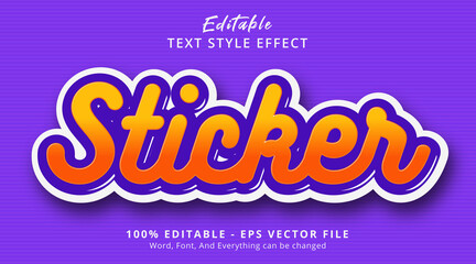 Editable text effect, Sticker text on layered color style effect