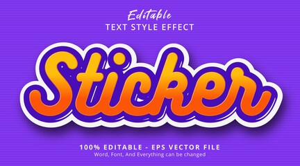 Editable text effect, Sticker text on layered color style effect