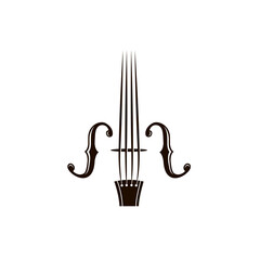 abstract monochrome icon of violin isolated on white background © Alexkava