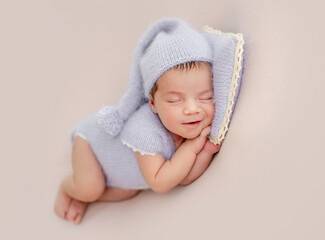 Newborn girl studio portrait
