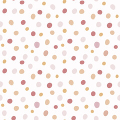 Seamless abstract pattern with dots and scribbles