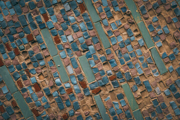 Texture background, mosaic stone wall.