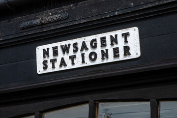 Obraz premium Vintage Newsagent Sign in Thaxted, Essex