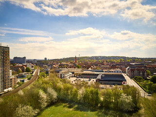 Fototapeta na wymiar view of small city in denmark in sunny weather