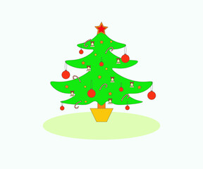 christmas tree decorated before the eve