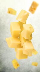 Fresh tasty healthy cheese cubes set