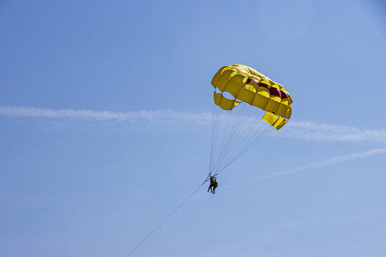 Para sailing off the coast in Adriatic sea, Croatia