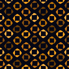 Paint brush strokes seamless pattern. Freehand grunge design minimal background. Squares, diamonds mosaic ornament