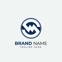 SM Logo Design Template Vector Graphic Branding Element.