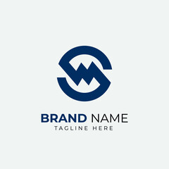 SM Logo Design Template Vector Graphic Branding Element.