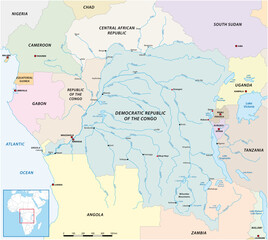 vector map of the congo river basin