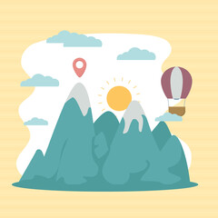 alps mountains illustration